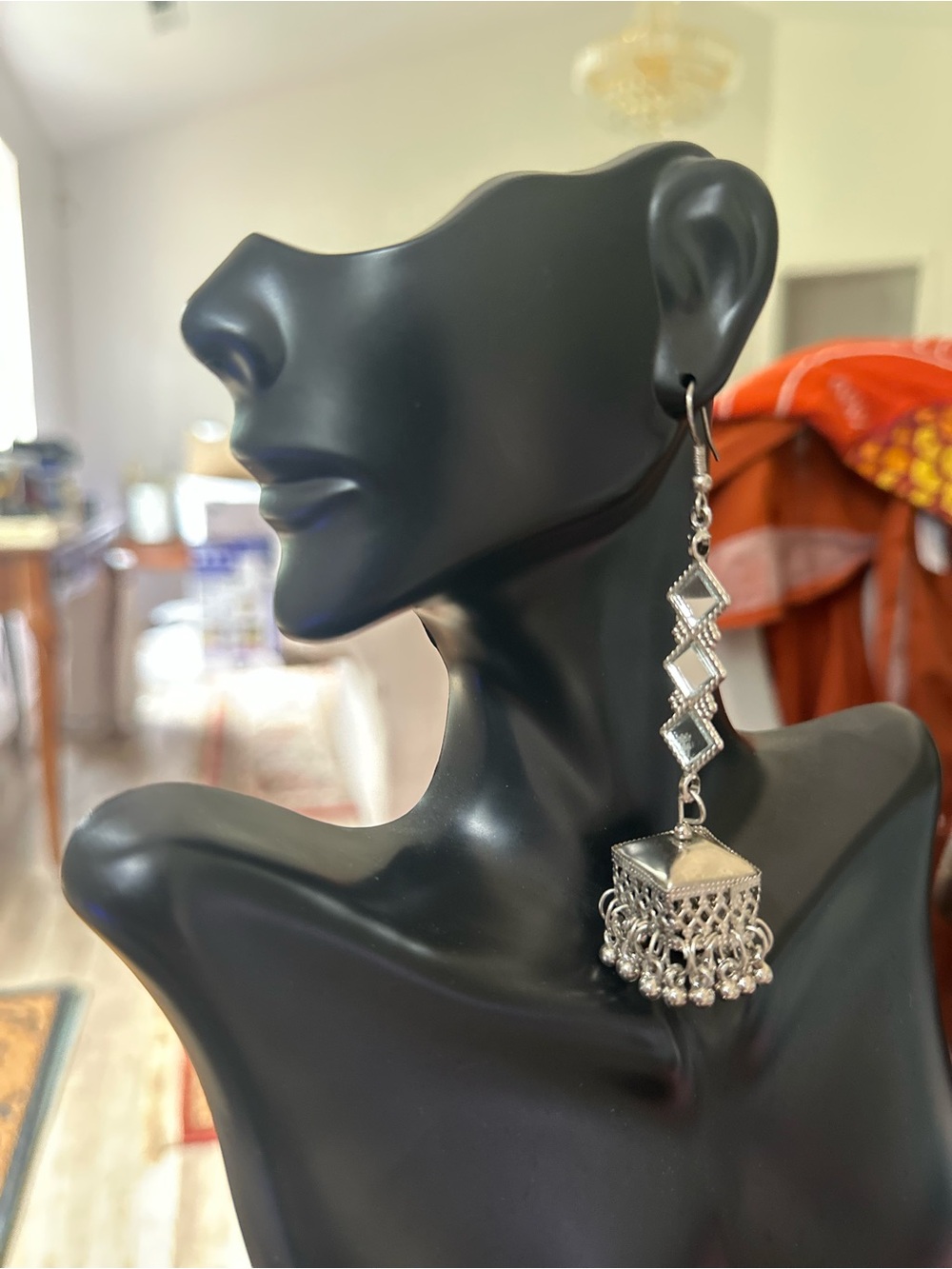 Silver Jhumka Drop Earrings - Traditional Women's Jewelry
